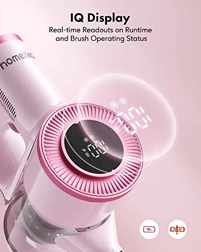 Homeika Cordless Stick Vacuum Cleaner, 20Kpa Powerful Suction Vacuum Cleaner with LED Display, 30 Min Runtime Detachable