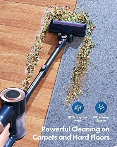Homeika Cordless Vacuum Cleaner, 20Kpa Powerful Suction Vacuum with LED Display, 8 in 1 Lightweight Stick Vacuum with 30 Min