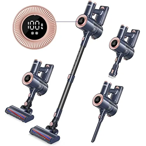 Homeika Cordless Vacuum Cleaner, 20Kpa Powerful Suction Vacuum with LED Display, 8 in 1 Lightweight Stick Vacuum with 30 Min