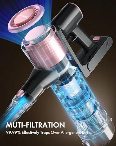Homeika Cordless Vacuum Cleaner, 28Kpa Powerful Suction, 380W Strong Brushless Motor with 8 in 1 Lightweight Stick Vacuum