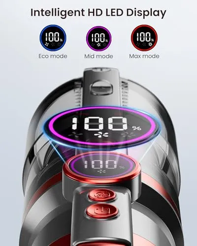 HOMPANY Cordless Vacuum Cleaner, 40Kpa/500W Stick Vacuum with Smart Display, 2024 Newest Dual Handle Vacuum Cleaners for
