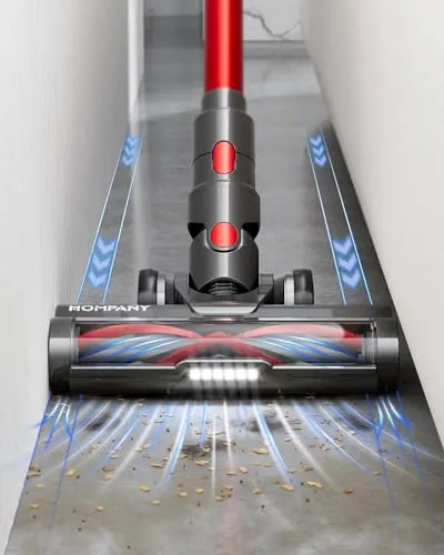 HOMPANY Cordless Vacuum Cleaner, 40Kpa/500W Stick Vacuum with Smart Display, 2024 Newest Dual Handle Vacuum Cleaners for