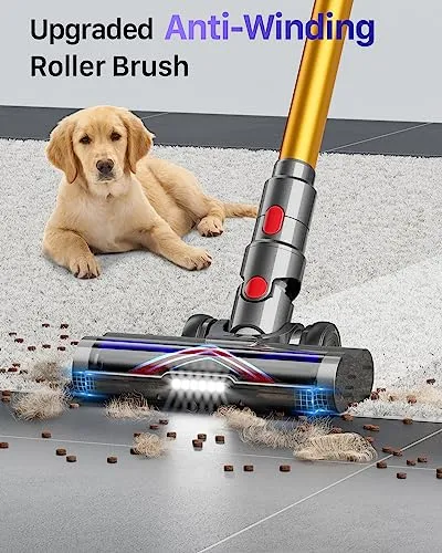 HOMPANY Cordless Vacuum Cleaner, 500W/40Kpa Stick Vacuum with Touch Screen, Max 60 Mins Runtime, Anti-Tangle Vacuum Cleaner