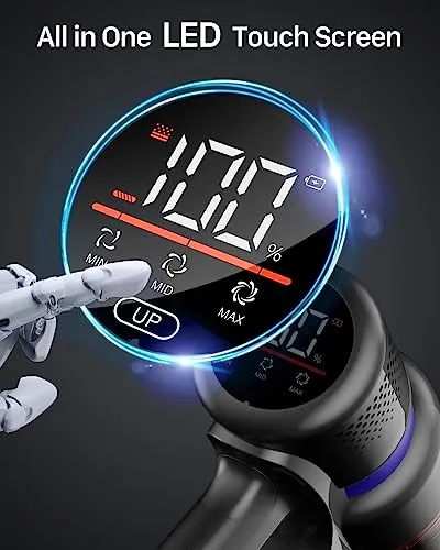 HOMPANY Cordless Vacuum Cleaner, 500W/40Kpa Stick Vacuum with Touch Screen, Max 60 Mins Runtime, Anti-Tangle Vacuum Cleaner