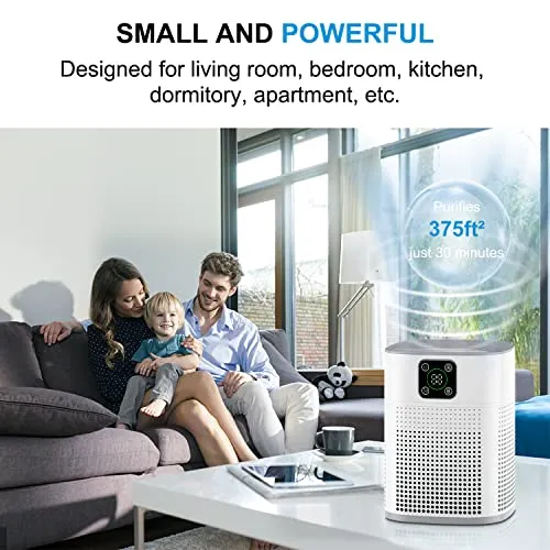 Honeyuan Air Purifiers for Bedroom, Honeyuan H13 HEPA Air Purifier for Home Large Room 600 sqft, Air purifiers with 360°Air