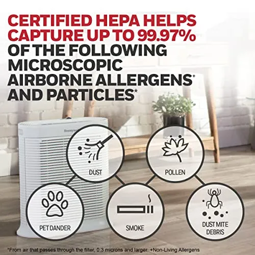 Honeywell HPA304 HEPA Air Purifier for Extra Large Rooms - Microscopic Airborne Allergen+ Dust Reducer, Cleans Up To 2250 Sq