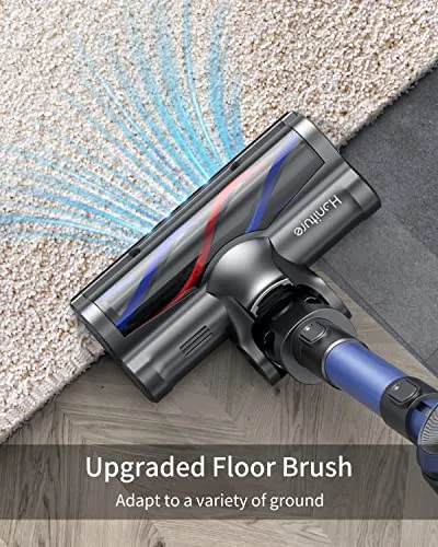 HONITURE Cordless Vacuum Cleaner 450W/38KPa Powerful Stick Vacuum Cleaner with LCD Touch Screen, 55Min Runtime Battery, 6 in