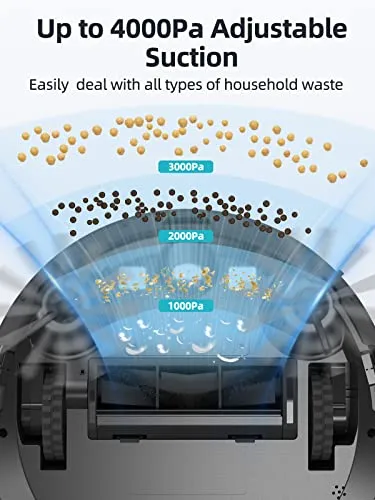 HONITURE Robot Vacuum and Mop Combo, 4000pa Strong Suction, G20 Robot Vacuum Cleaner with Self-Charging, 150Mins Max,