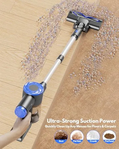 HOTAWELl HOTAWELI Cordless Vacuum Cleaner,6-in-1 Powerful Suction Stick Vacuum with 2200 mAh Battery,Lightweight