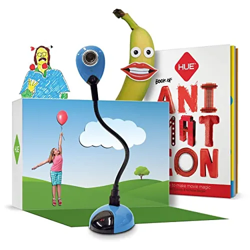 HUE Animation Studio: Complete Stop Motion Animation Kit (Camera, Software, Book) for Windows/macOS (Blue) webcam - close-up
