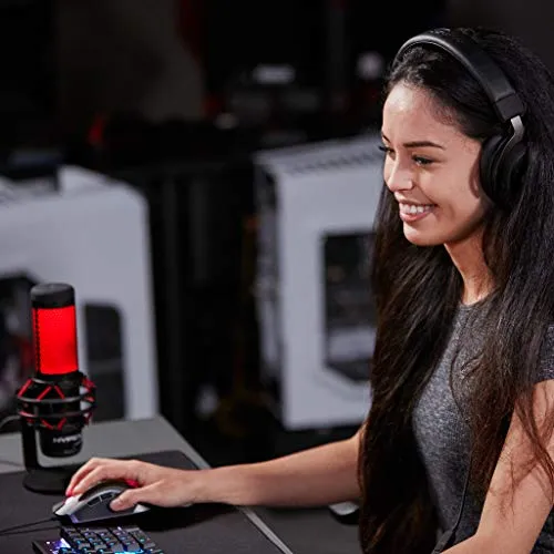 HyperX QuadCast - USB Condenser Gaming Microphone, for PC, PS4, PS5 and Mac, Anti-Vibration Shock Mount, Four Polar