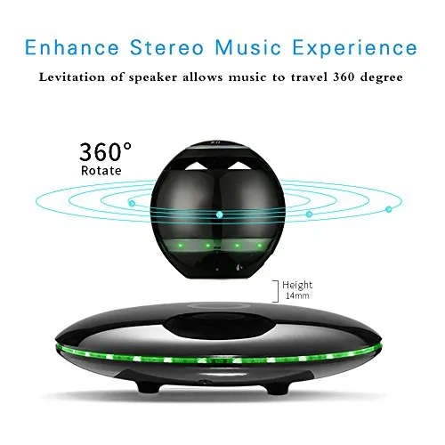 Infinity Orb Magnetic Levitating Speaker Bluetooth 4.0 LED Flash Wireless Floating Speakers with Microphone and Touch