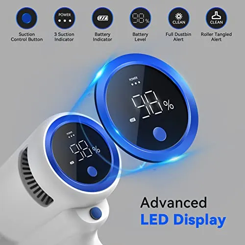 INSE Cordless Vacuum Cleaner, [450W 30Kpa] Stick Vacuum with Brushless Motor, LED Screen, Up to 60 Mins Runtime, Powerful