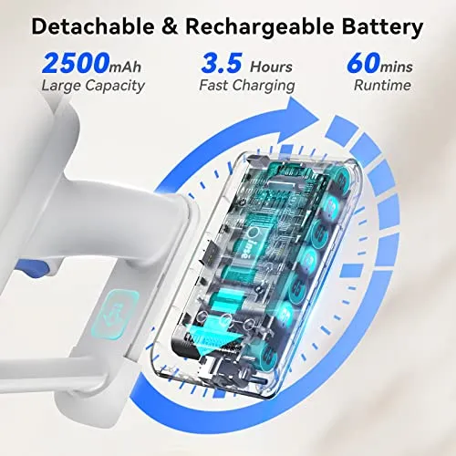 INSE Cordless Vacuum Cleaner, [450W 30Kpa] Stick Vacuum with Brushless Motor, LED Screen, Up to 60 Mins Runtime, Powerful