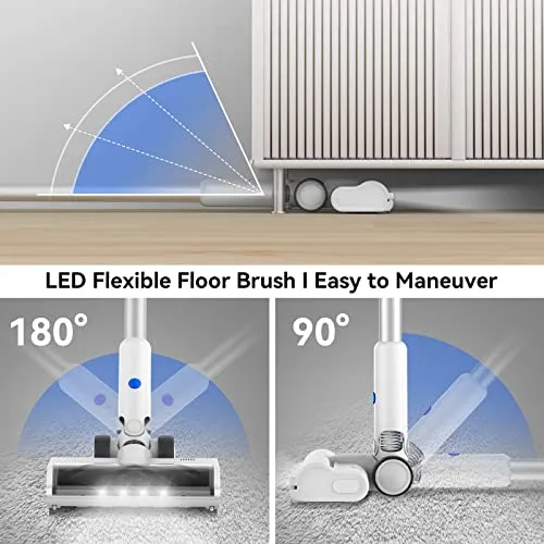 INSE Cordless Vacuum Cleaner, [450W 30Kpa] Stick Vacuum with Brushless Motor, LED Screen, Up to 60 Mins Runtime, Powerful