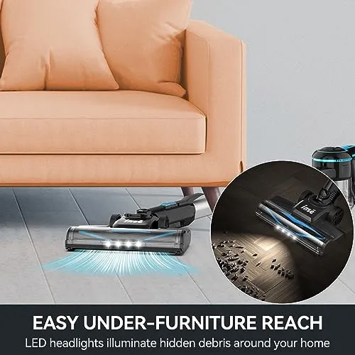 INSE Cordless Vacuum Cleaner, 6-in-1 Rechargeable Stick Vacuum with 2200 m-A-h Battery, Powerful Lightweight Cordless Vacuum