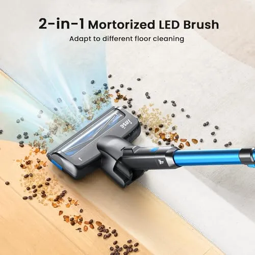 INSE S7P Cordless Vacuum Cleaner, 26Kpa Stick Vacuum with Strong Brushless Motor, 6 in 1 Lightweight Stick Cleaner 45 Min