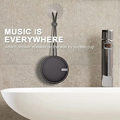 INSMY C12 IPX7 Waterproof Shower Bluetooth Speaker, Portable Small Speaker, Speakers Bluetooth Wireless Loud Clear Sound