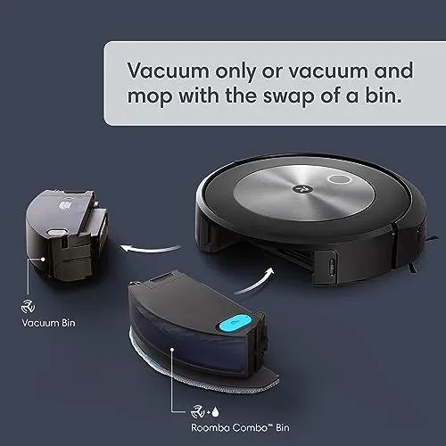 iRobot Roomba Combo j5 Robot - 2-in-1 Vacuum with Optional Mopping, Identifies & Avoids Obstacles Like Pet Waste & Cords,