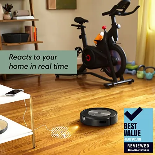 iRobot Roomba j7 (7150) Wi-Fi Connected Robot Vacuum - Identifies and avoids Obstacles Like pet Waste & Cords, Smart