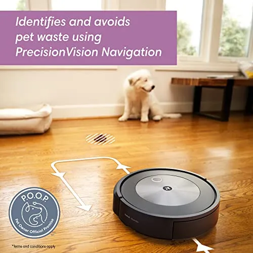 iRobot Roomba j7 (7150) Wi-Fi Connected Robot Vacuum - Identifies and avoids Obstacles Like pet Waste & Cords, Smart