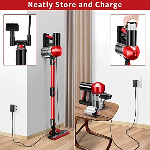 iwoly Cordless Vacuum Cleaner Rechargeable with 2200mAh Detachable Battery, 18000Pa Cyclone Vacuum with HEPA Filter,