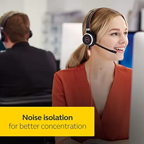Jabra Evolve 40 Professional Wired Headset, Stereo, MS-Optimized – Telephone Headset for Greater Productivity, Superior