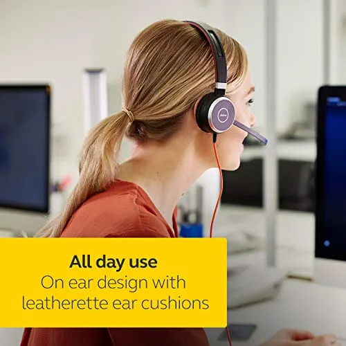 Jabra Evolve 40 Professional Wired Headset, Stereo, MS-Optimized – Telephone Headset for Greater Productivity, Superior