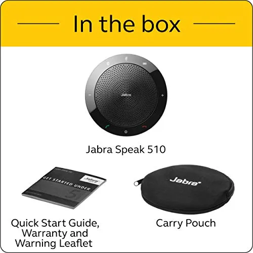 Jabra Speak 510 UC Wireless Bluetooth Speakerphone – Outstanding Sound Quality, Portable Conference Speaker for Holding