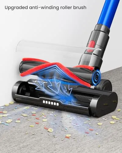 JASTIP Cordless Vacuum Cleaner, 40Kpa/500W High Suction Cordless Stick Vacuum, Up to 60 Mins Runtime, LED Touch Screen