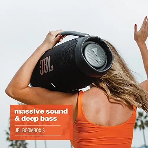 JBL Boombox 3 - Portable Bluetooth Speaker, Powerful Sound and Monstrous bass, IPX7 Waterproof, 24 Hours of Playtime,