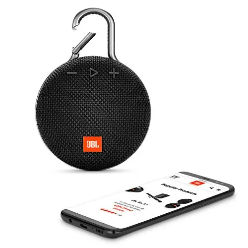 JBL Clip 3, Black - Waterproof, Durable & Portable Bluetooth Speaker - Up to 10 Hours of Play - Includes Noise-Cancelling
