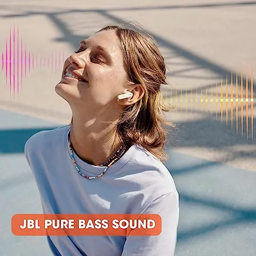 JBL Tune 230NC TWS True Wireless In-Ear Noise Cancelling Headphones - Black, Small earbuds - in use