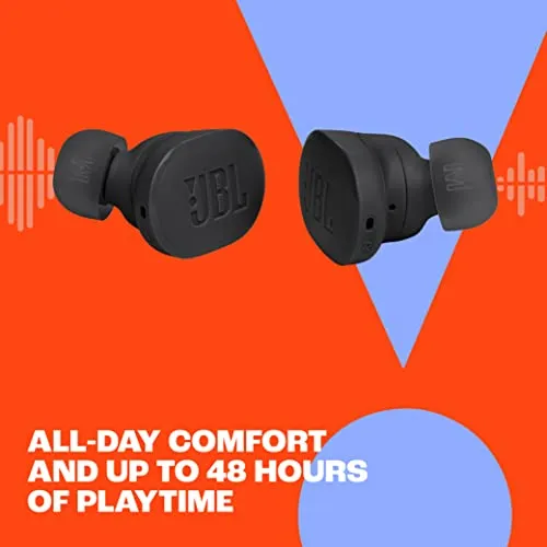 JBL Tune Buds - True Wireless Noise Cancelling Earbuds (Black), Small earbuds - close-up