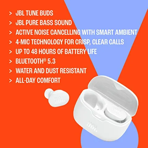 JBL Tune Buds - True Wireless Noise Cancelling Earbuds (Black), Small earbuds - additional photo 6
