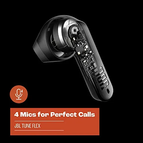 JBL Tune Flex - True Wireless Noise Cancelling Earbuds (Black), Small earbuds - close-up