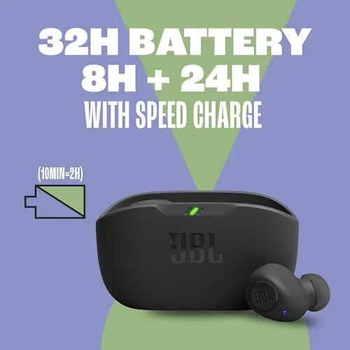 JBL Vibe Buds True Wireless Headphones - Black, Small earbuds - alternate view