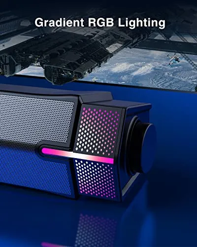 Jeecoo M20 Bluetooth Computer Speakers for PC Desktop Monitor, Gaming PC Sound Bar - Wired USB-Powered, Superb Stereo Sound,