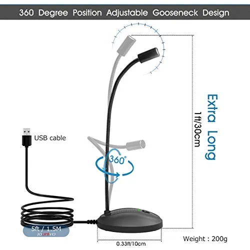 JOUNIVO USB Microphone, Computer PC Microphone with Mute Button for Streaming, Podcasting, Vocal Recording; Gaming Mic for