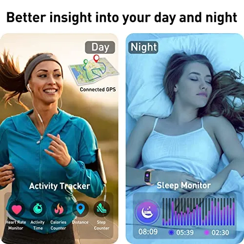 KALINCO Slim Fitness Tracker, Smart Watch with Heart Rate, Blood Oxygen, Blood Pressure and Sleep Monitor, Activity Tracker
