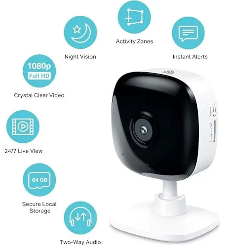 Kasa Smart Security Camera for Baby monitor, 1080p HD Indoor Camera for Home Security with Motion Detection, Two-Way Audio,
