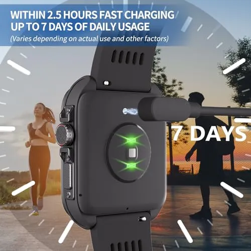 KEEPONFIT Smart Watch, 1.8" Touch Screen Smartwatch with Alexa Built-in IP68 Waterproof, Fitness Tracker with 100+ Sports