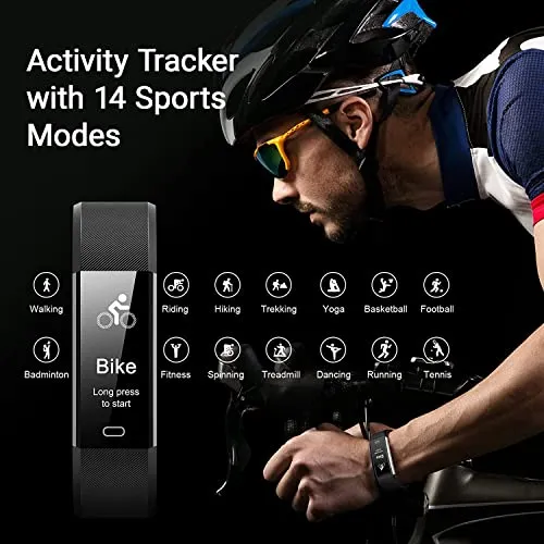 Kummel Fitness Tracker with Heart Rate Monitor, Waterproof Activity Tracker with Pedometer & Sleep Monitor, Calories, Step