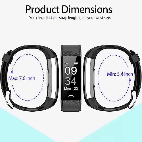 Kummel Fitness Tracker with Heart Rate Monitor, Waterproof Activity Tracker with Pedometer & Sleep Monitor, Calories, Step