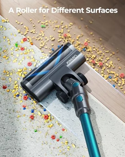Laresar Cordless Vacuum Cleaner 60 Mins, 450W/38000pa Stick Vacuum Cleaner with Touch Screen, Anti-Tangle Handheld Vacuum