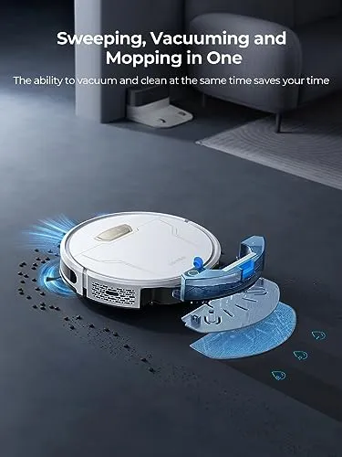 Laresar Robot Vacuums and Mop Combo, 4000Pa Strong Suction, Robotic Vacuum Cleaner with Auto Carpet Boost, Self-Charging,