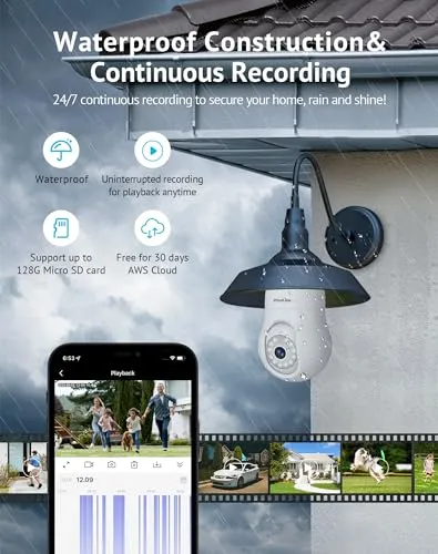 LaView 4MP Bulb Security Camera 2.4GHz,360° 2K Security Cameras Wireless Outdoor Indoor Full Color Day and Night, Motion