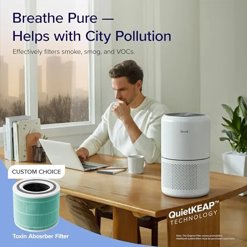LEVOIT Air Purifier for Home Allergies Pets Hair in Bedroom, Covers Up to 1095 Sq.Foot Powered by 45W High Torque Motor,