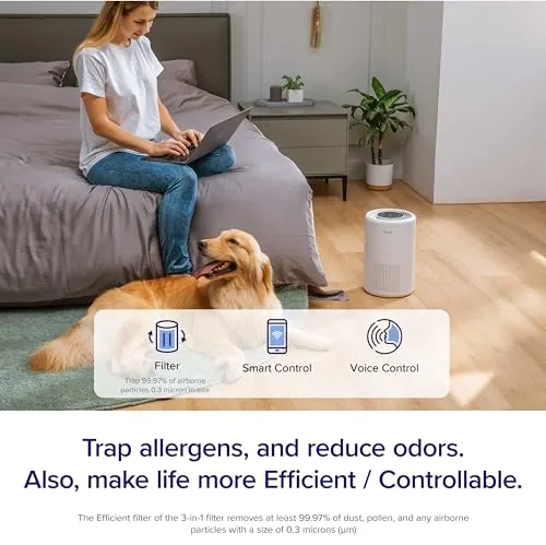 LEVOIT Air Purifier for Home Bedroom, Smart WiFi Alexa Control, Covers up to 915 Sq.Foot, 3 in 1 Filter for Allergies,