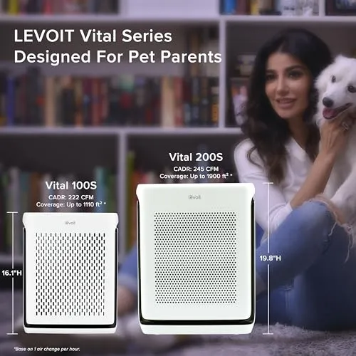 LEVOIT Air Purifiers for Home Large Room Bedroom Up to 1110 Ft² with Air Quality and Light Sensors, Smart WiFi, Washable
